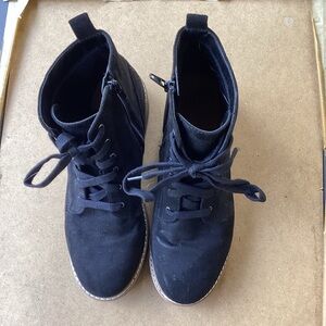 Kensie black faux suede business casual boots, size 9